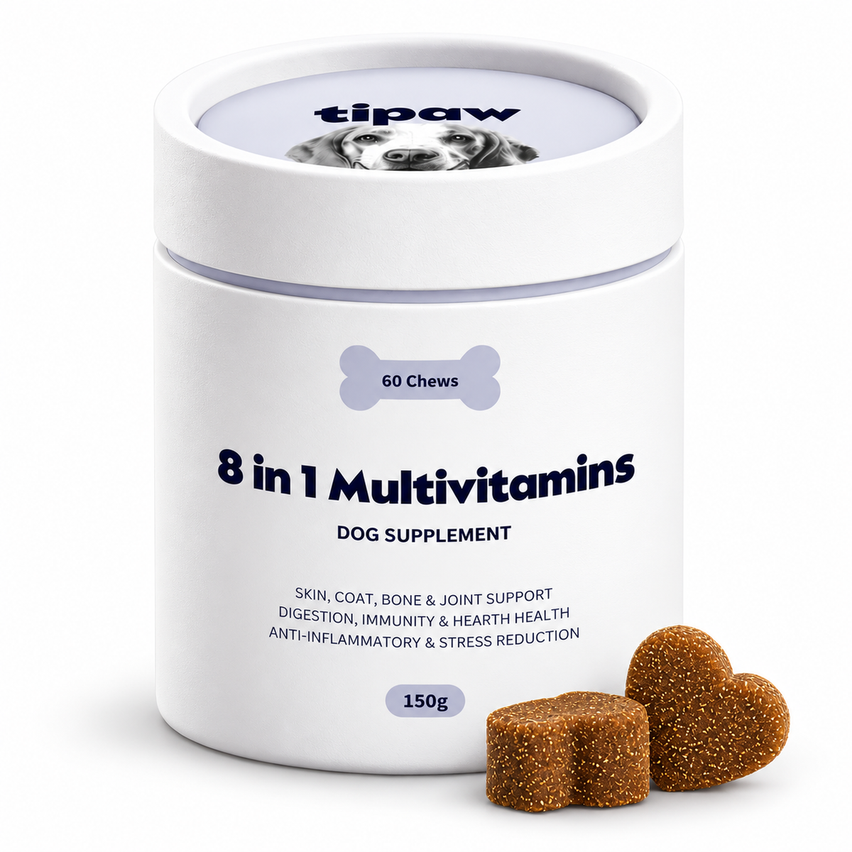 8-in-1 Multivitamin Kausnacks für Hunde – Dose mit Kausnacks